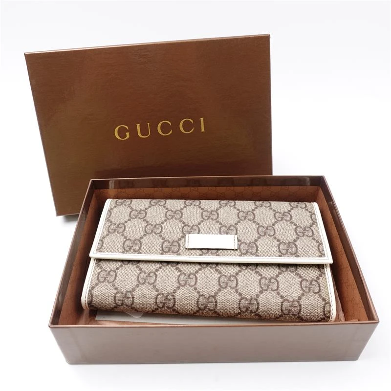 95新 GUCCI/古驰 古驰老花拼白钱包T_ZY0000390238