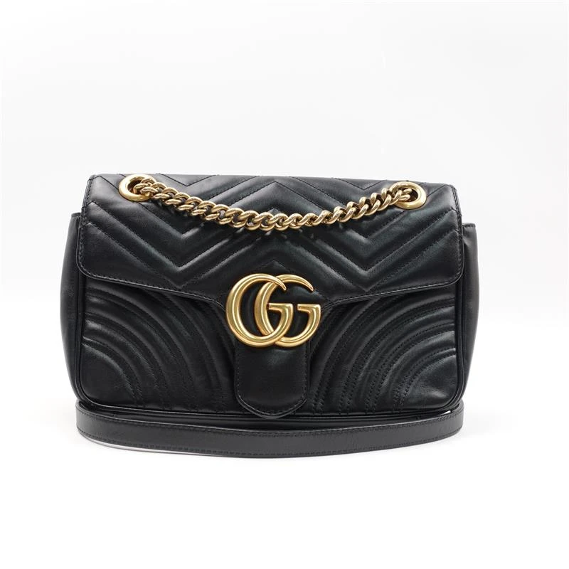 95新 GUCCI/古驰  黑金马蒙GG Marmont单肩包T_ZY0000301118