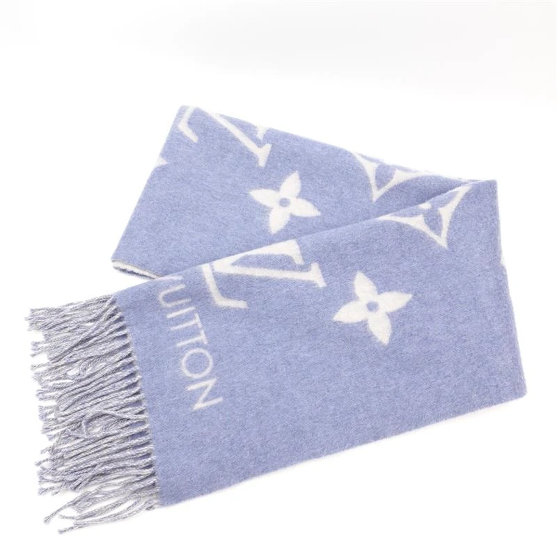 95新 LouisVuitton/路易威登 蓝拼米色  围巾/T_ZY0000313589