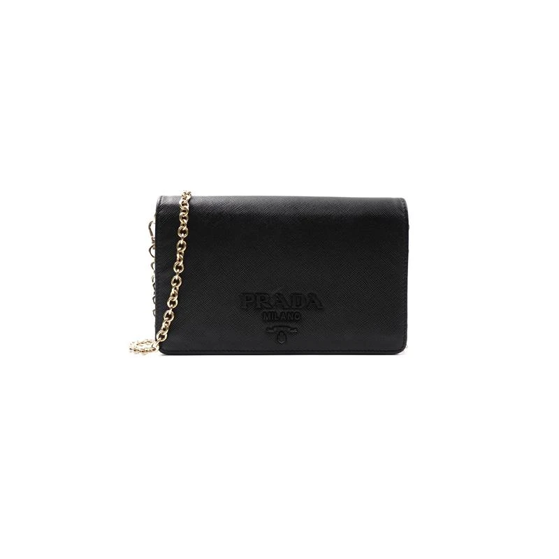 95新 Prada/普拉达 黑金单肩包 T_ZY0000379866