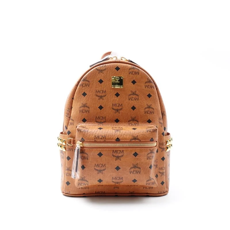 全新未使用 MCM MCM干邑色 Stark visetos双肩包T_ZY0000384468