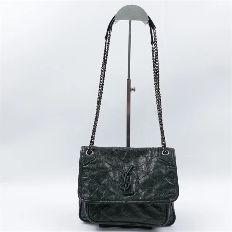 95新 YSL/圣罗兰 Niki 小号墨绿单肩包/T_ZY0000279266
