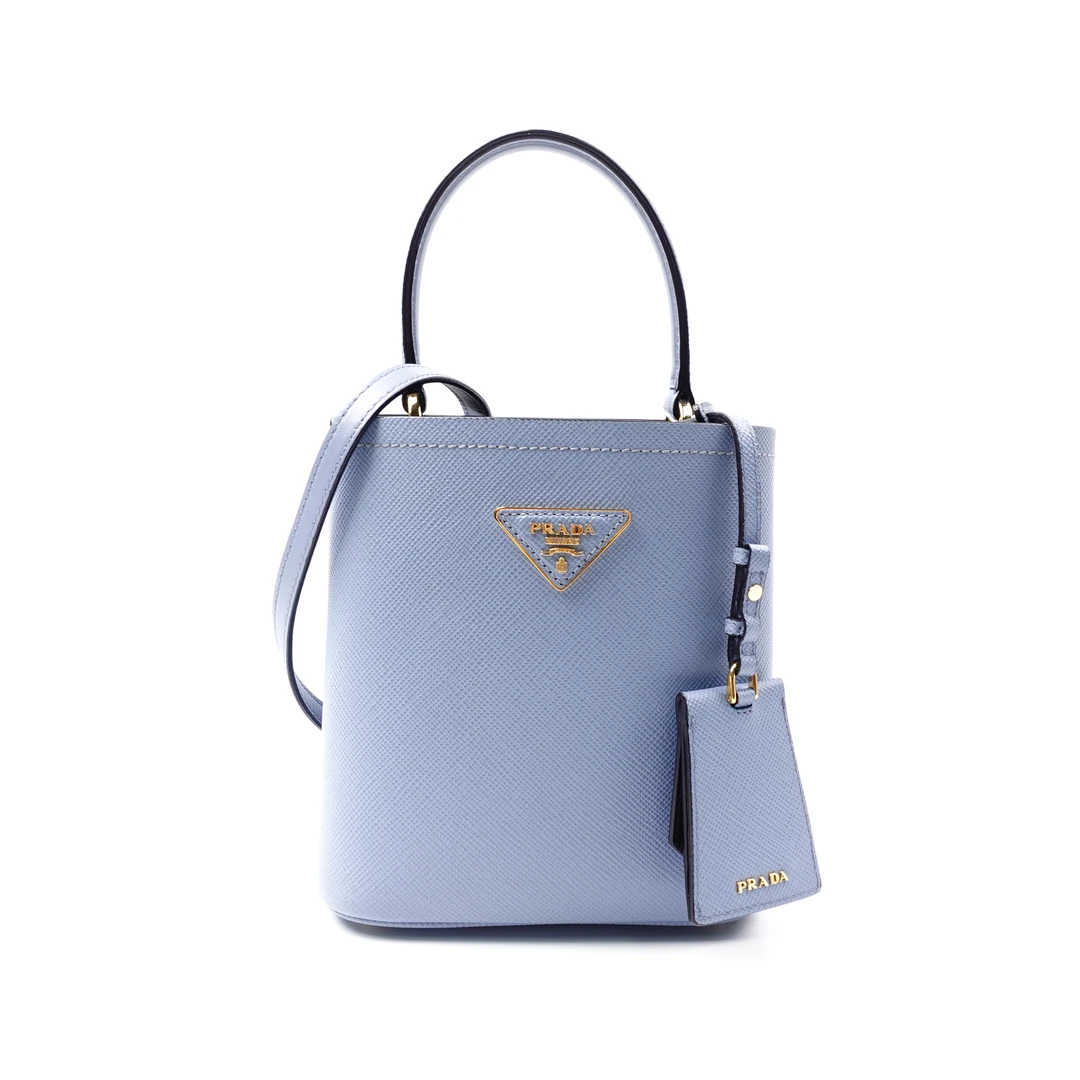 95新 Prada/普拉达 普拉达蓝色水桶单肩包 CLKJMJY00314