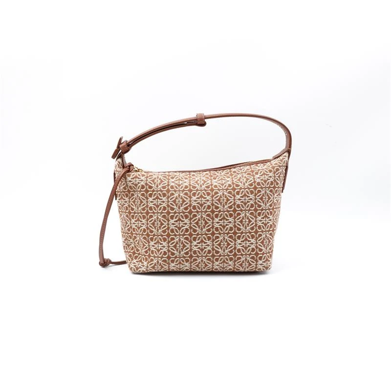 99新 LOEWE/罗意威 Cubi Anagram 棕色老花手提包H_ZY0000347198