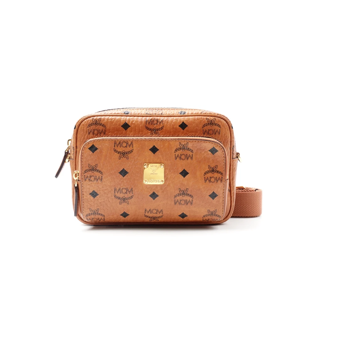 99新 MCM 干邑色中号双层相机包/CLKJMJY00413