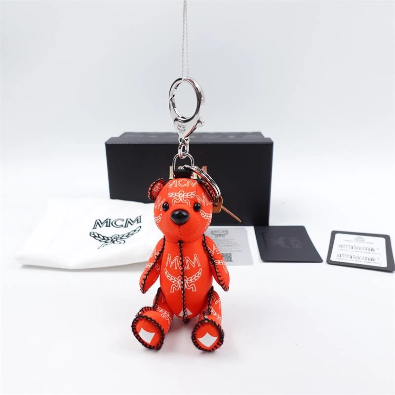 95新 MCM MCM 常规 橘红色 帆布小熊 挂件/T_ZY0000258948
