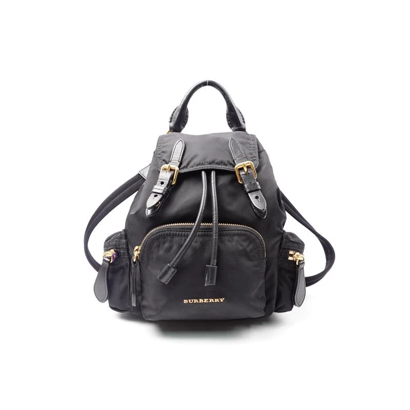 95新 BURBERRY/博柏利 Rucksack 黑金 尼龙 双肩包T_ZY0000388642