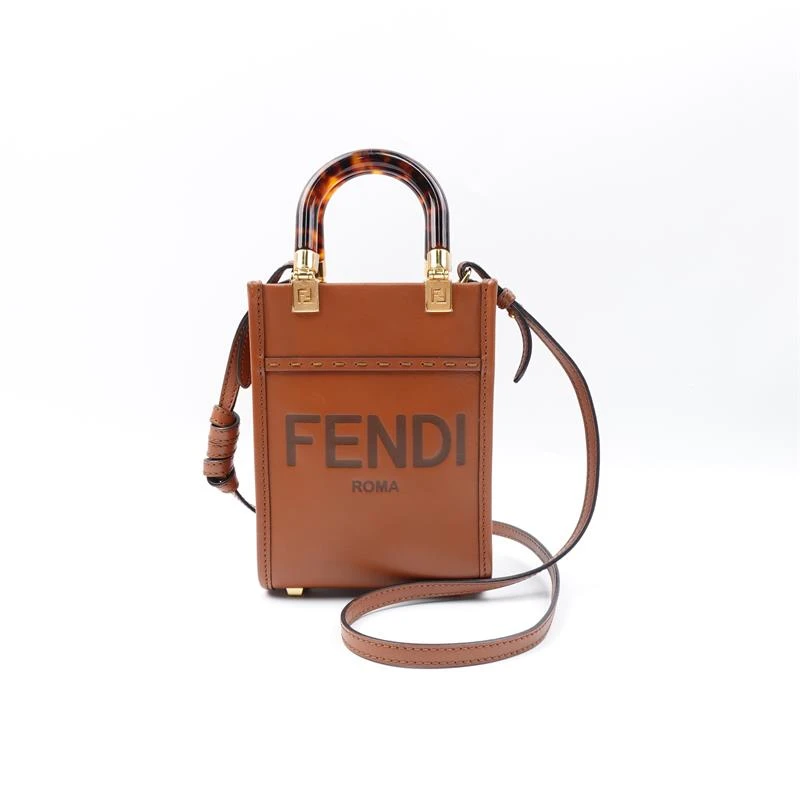 95新 FENDI/芬迪 芬迪 SUNSHINE 棕色手提 单肩包T_ZY0000336742
