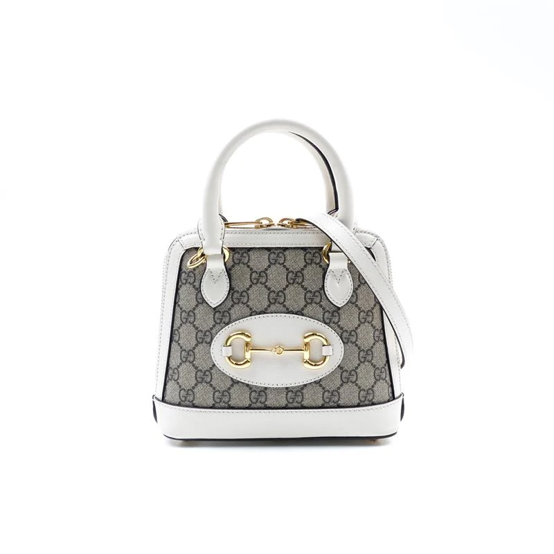 99新 GUCCI/古驰 1955老花拼白手提单肩包 T_ZY0000403011