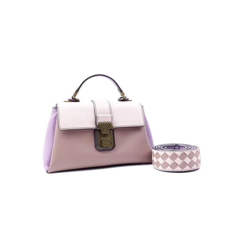 95新 BOTTEGA VENETA/葆蝶家 拼紫色手提单肩包/H_ZY0000368662