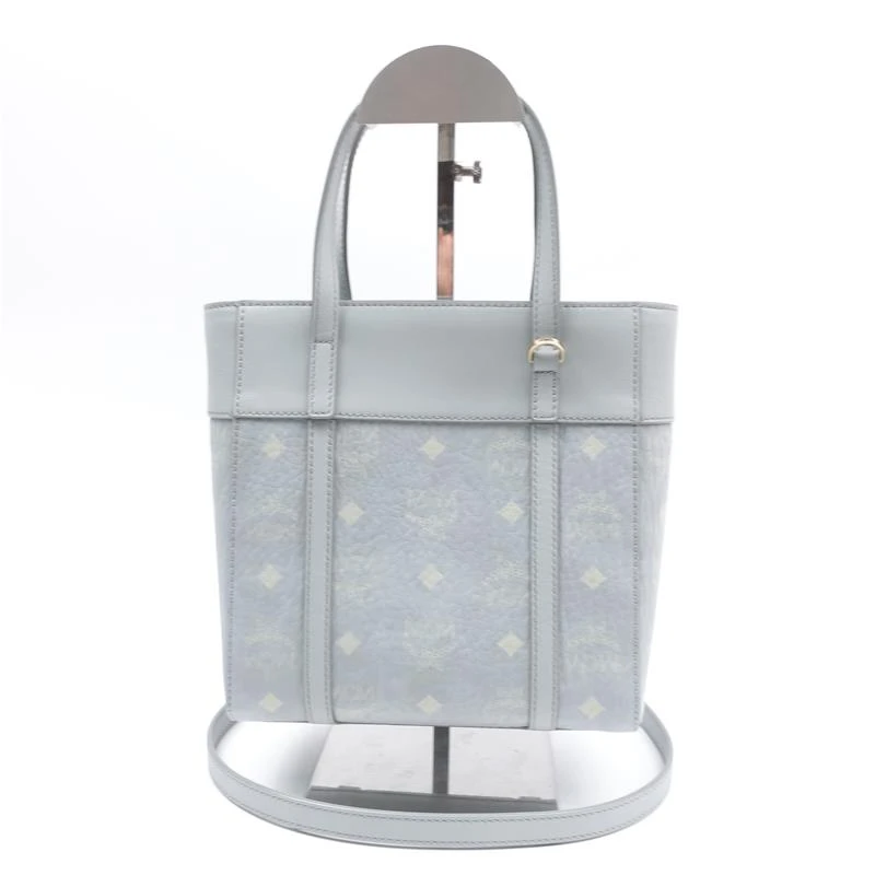 95新 MCM 雾霾蓝色老花 菜篮子包/T_ZY0000384792