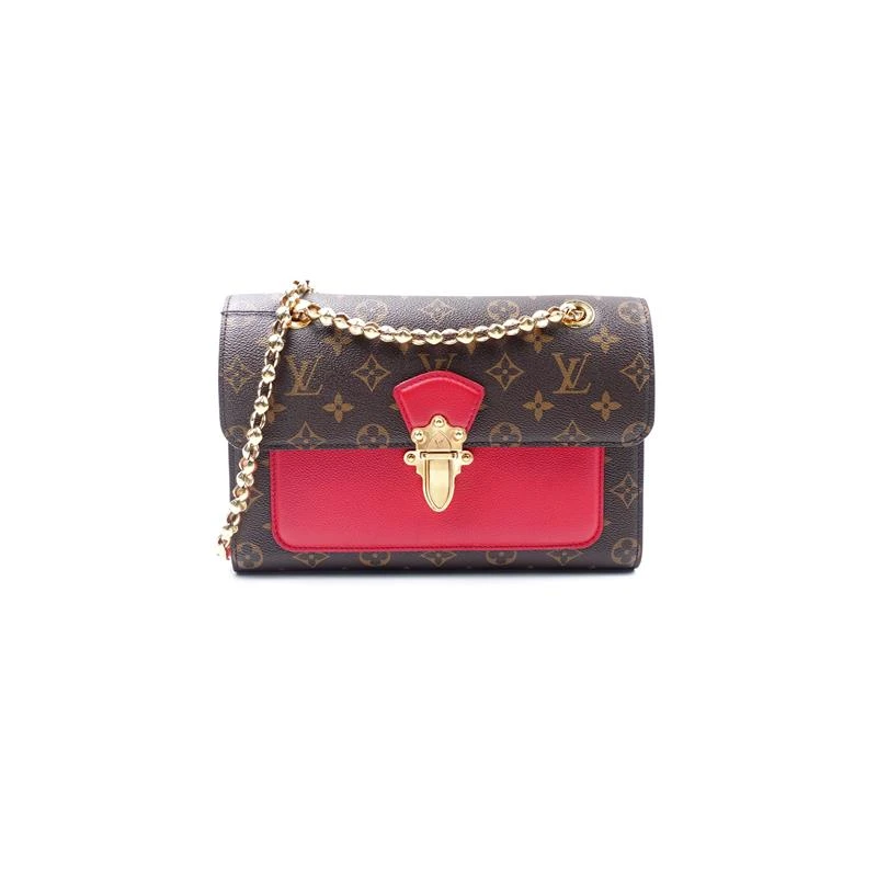 95新 LouisVuitton/路易威登 老花拼红色链条包H_ZY0000389334