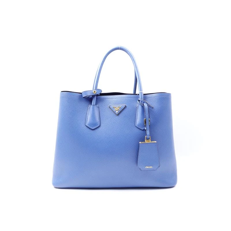 95新 Prada/普拉达 蓝色double手拎包手提包/H_ZY0000368672