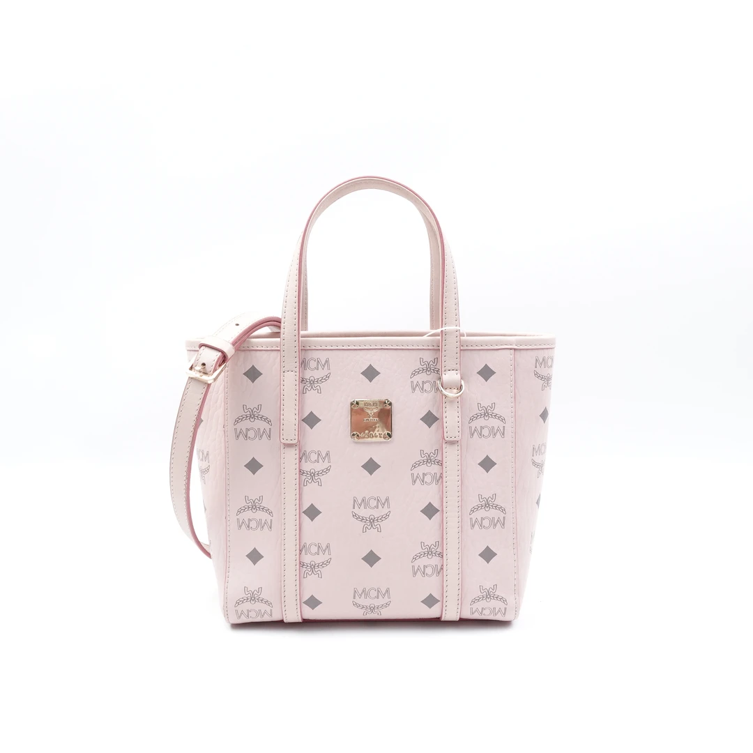 95新 MCM 雾霾粉菜篮子手提单肩包/CLKJMJY00230