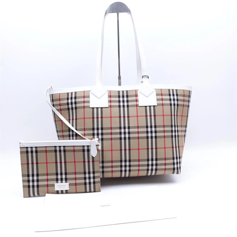 99新 BURBERRY/博柏利 经典格子拼白单肩包T_ZY0000379533