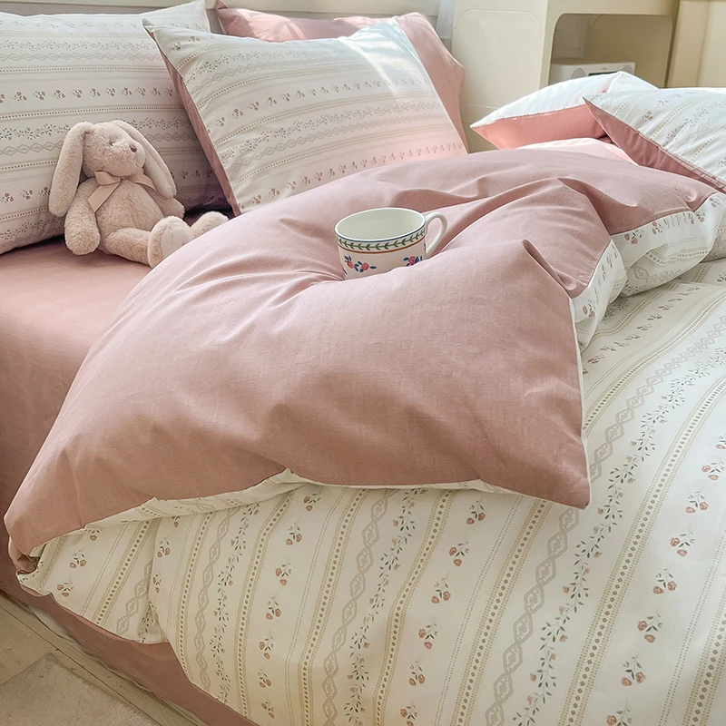 （套件60）纯棉四件套全棉床单被套小碎花床学生宿舍1.5米1.8米床