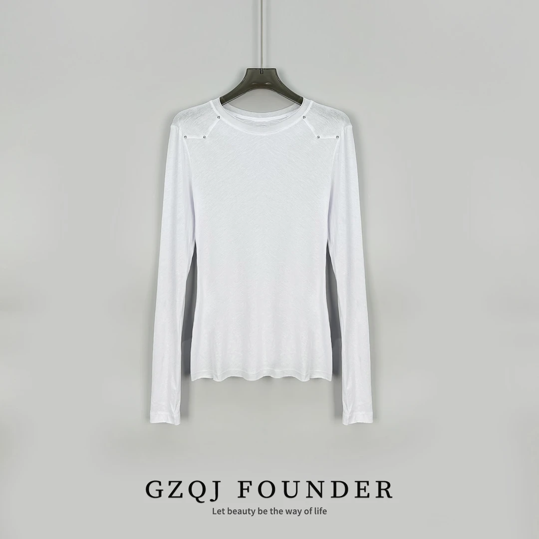 GZQJ【黑白灰】小众设计感打底衫上衣 4641