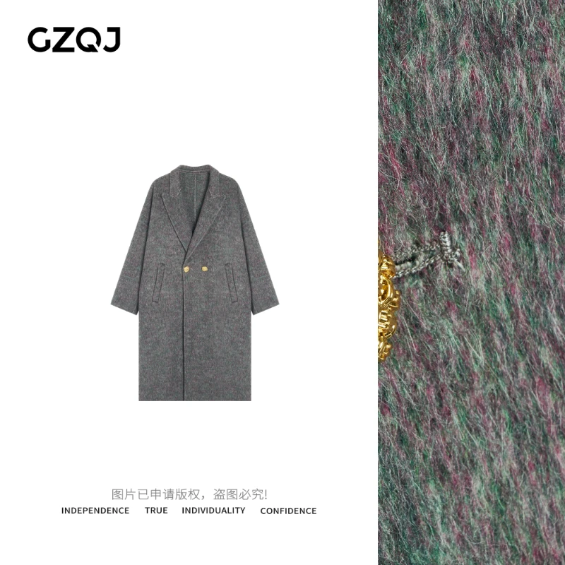 老琴私服【宝藏衣橱】高级感中长款百搭毛呢外套女秋冬大衣36602