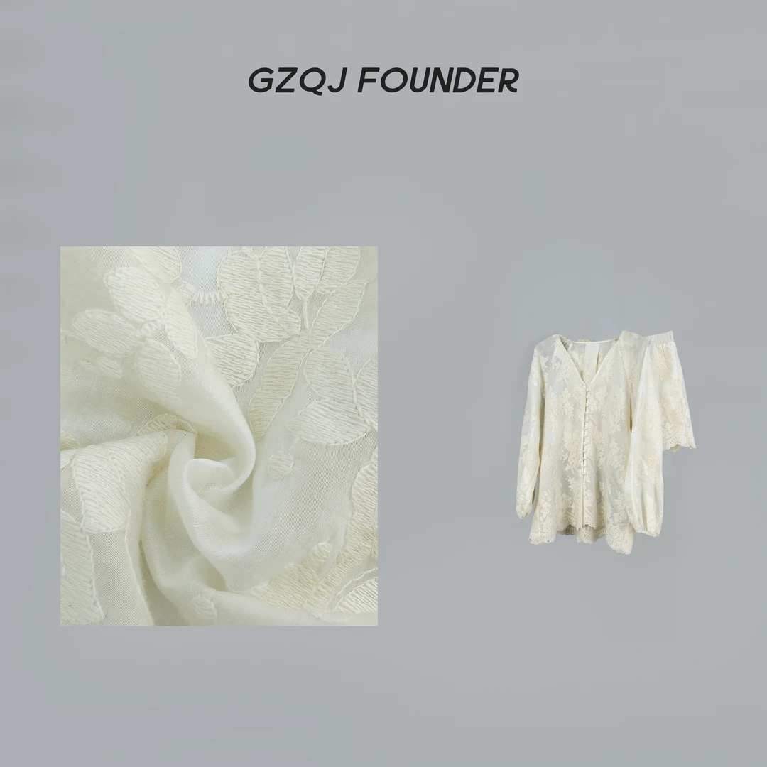 GZQJ 【夏日精灵】设计感蕾丝长袖衬衫+短裤两件套女 48134