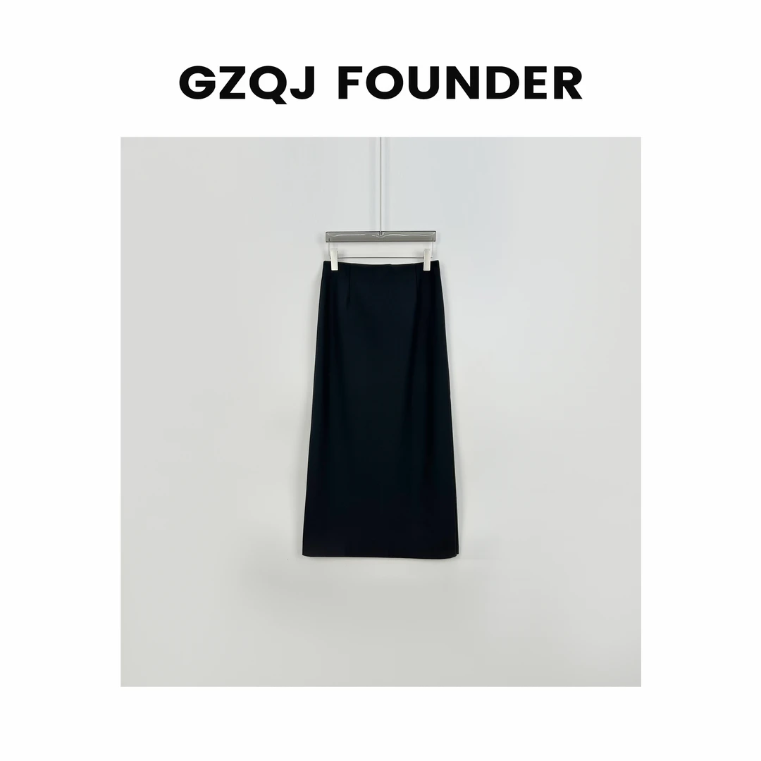 老琴私服【御风而来】高级感穿搭显瘦气质高腰黑色半身裙 49233