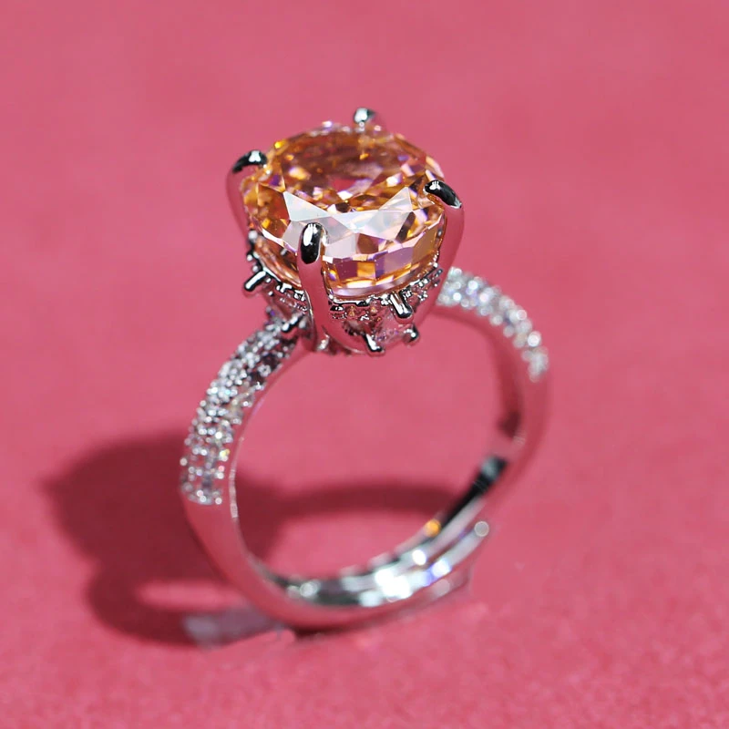 精镶日落色宝石戒指c080