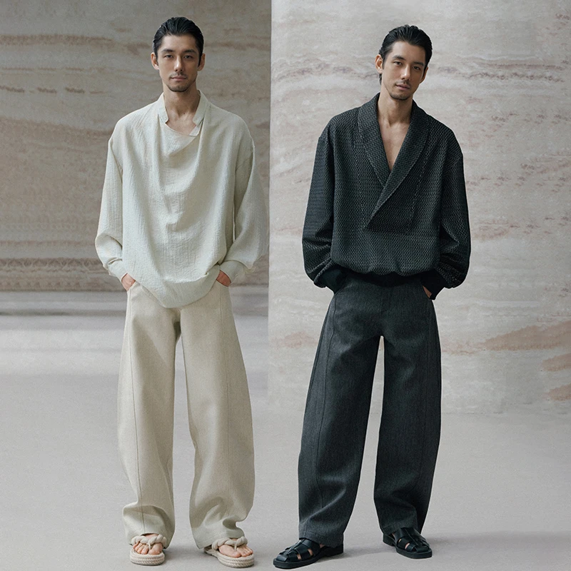 COMMON VALUE「 禅 Pāra 」羊毛廓形弯刀裤 休闲裤极简中性复古春秋