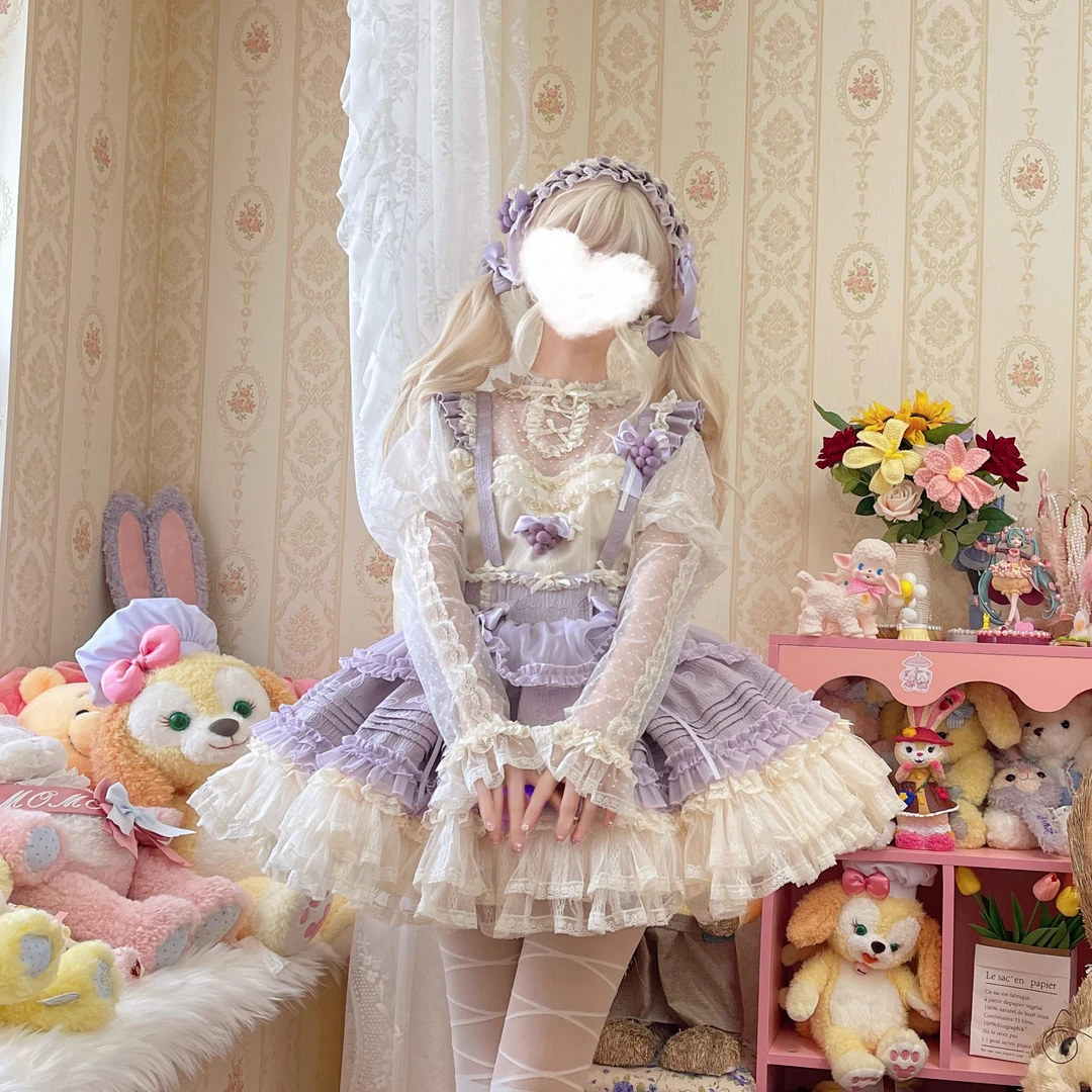 现货【葡萄脆脆】SK/内搭/发带/项链 lolita甜系狗短晚安熊原创