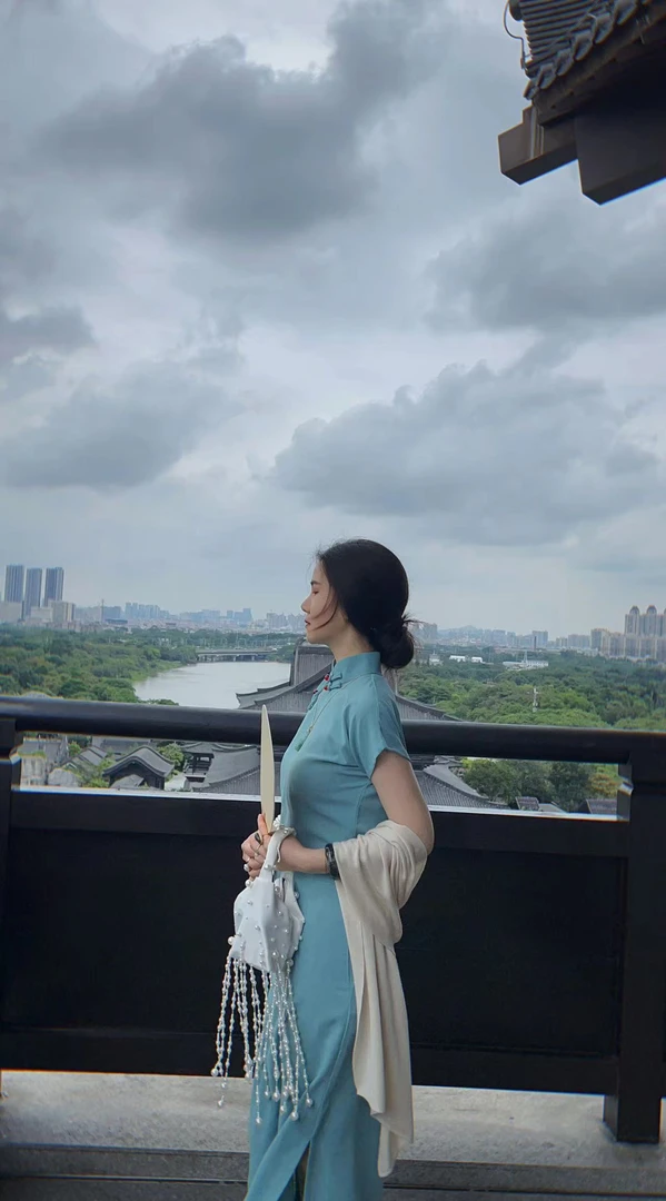 yanyan【江南】温柔素雅气质修身显瘦显白旗袍连衣裙长裙夏