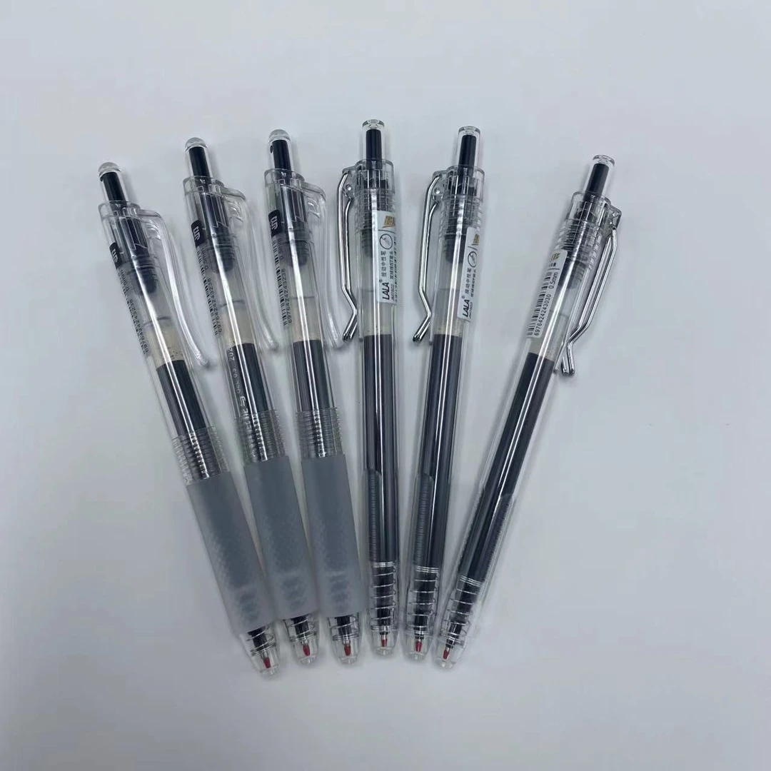 【黑色/6支】LALA墨挺多和巨能写1800米书写长度尖锥头速干