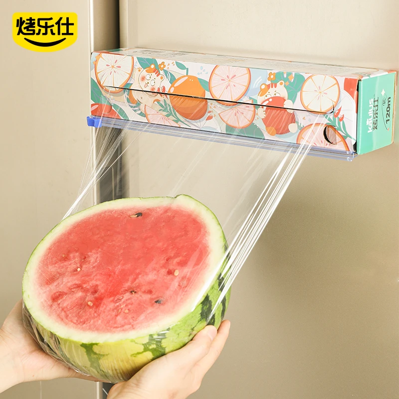 烤乐仕滑刀式保鲜膜磁吸冰箱耐高温pe家用大卷保鲜膜切割器神器dr