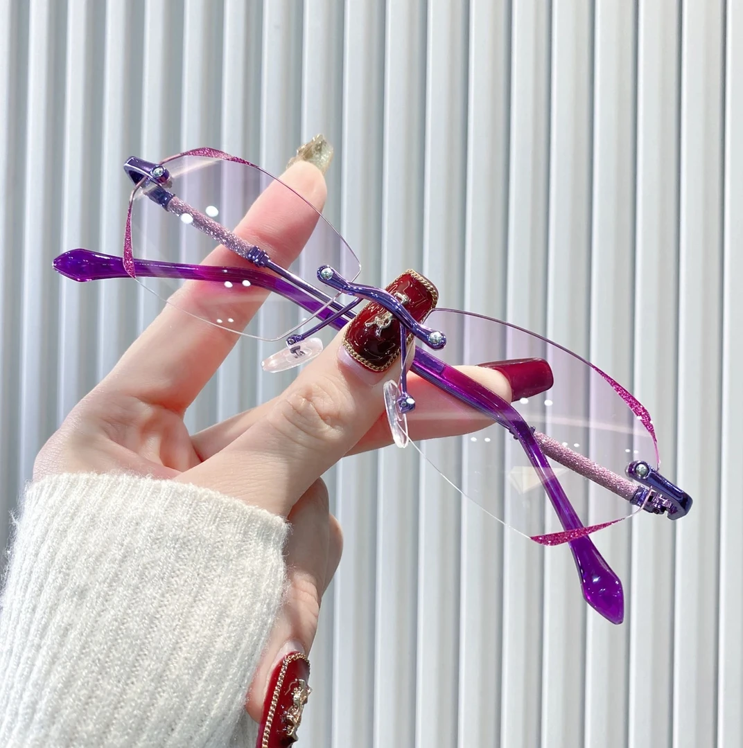 超清老花镜防蓝光可配度数高档时尚超轻无框