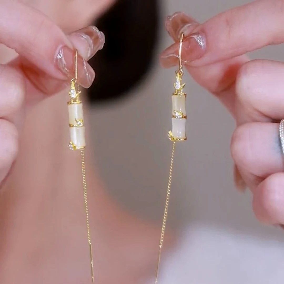 锌合金耳饰 248号 单尾单富贵竹节耳线2022年新款潮轻奢