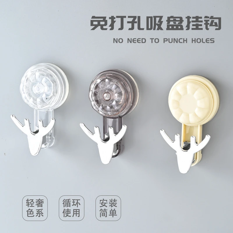 新疆包邮轻奢空气吸盘挂钩强力真空免打孔固定器粘钩厨房浴室无痕