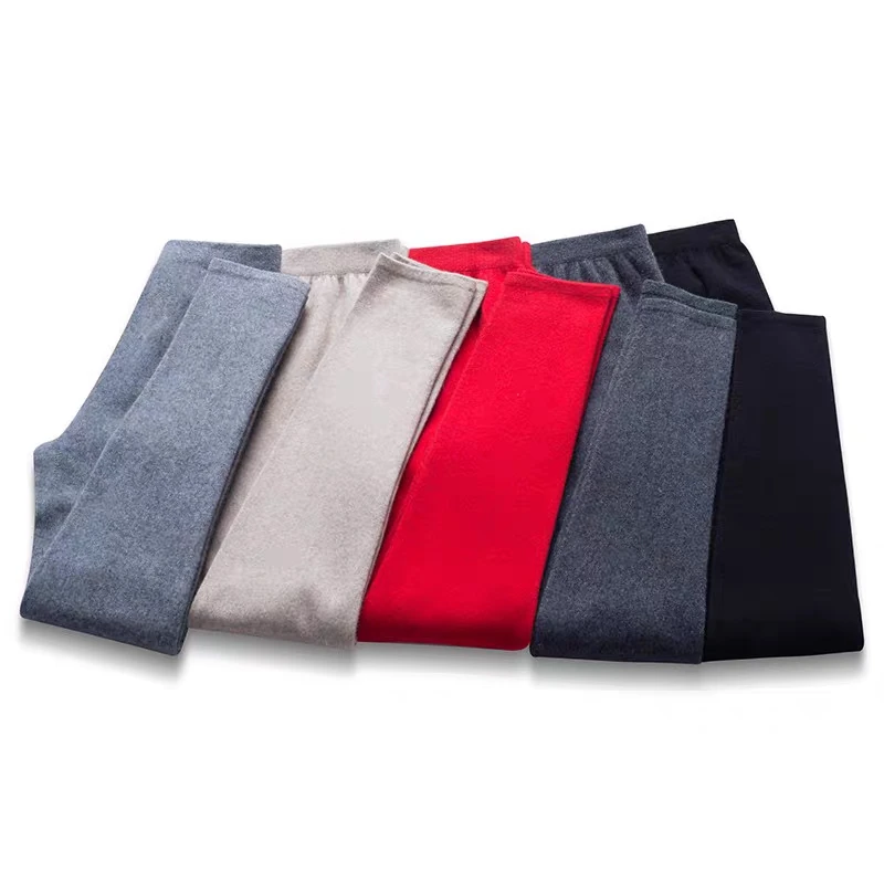 女 羊 绒保暖裤女秋冬加厚保暖裤高腰弹力针织裤子