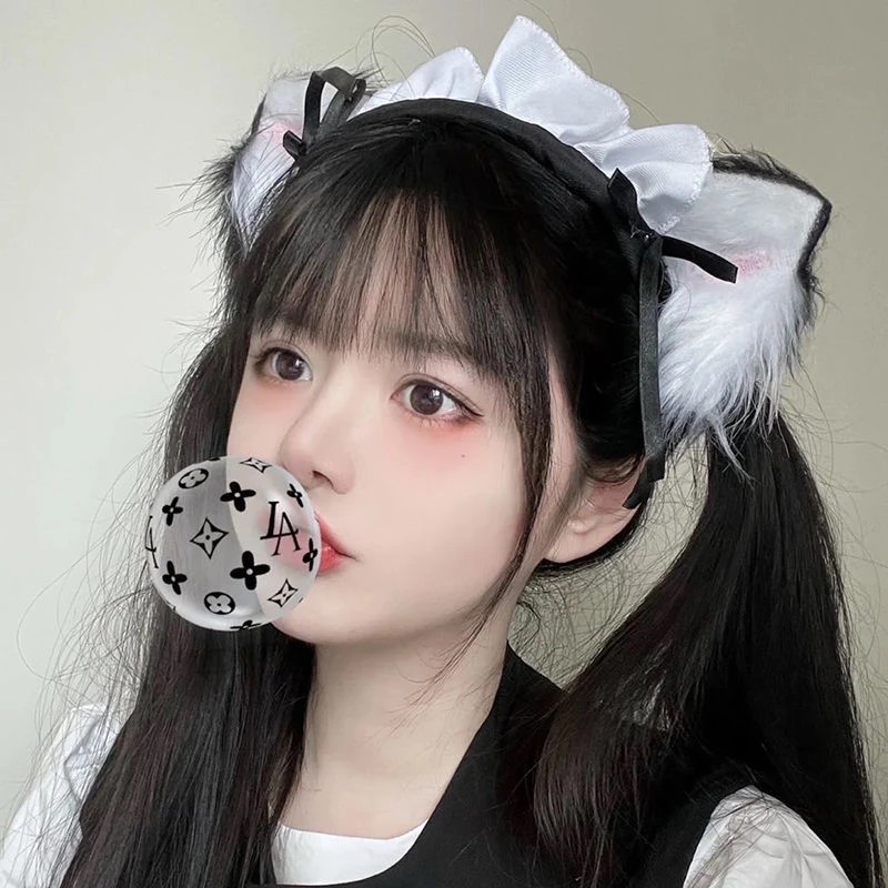 手作黑白洛丽塔发箍女仆头饰日系百搭COS发饰女仆LO娘头饰万圣节