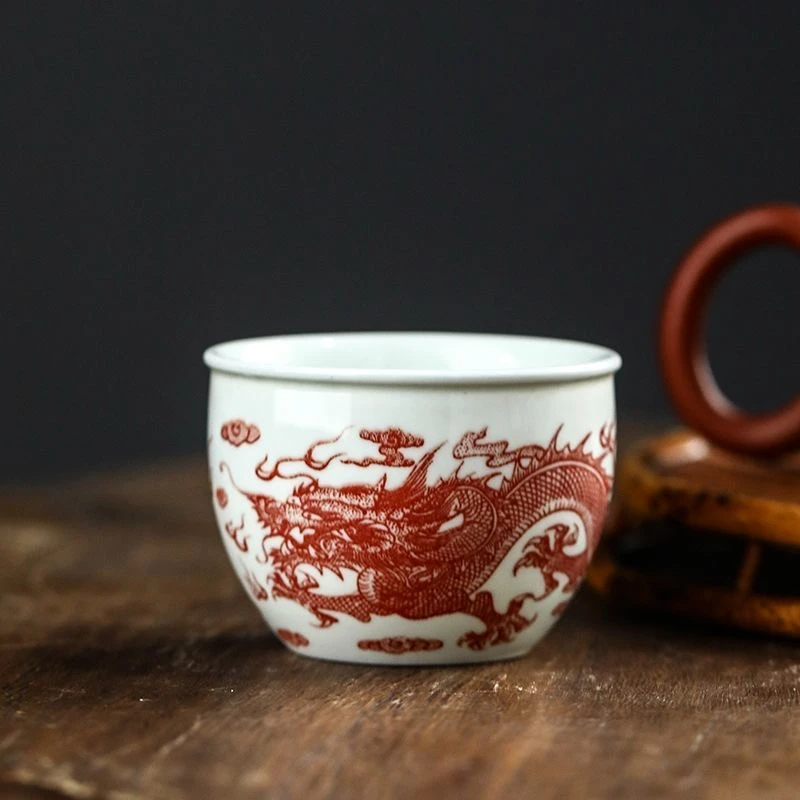 景德镇陶瓷凡红龙杯/1个