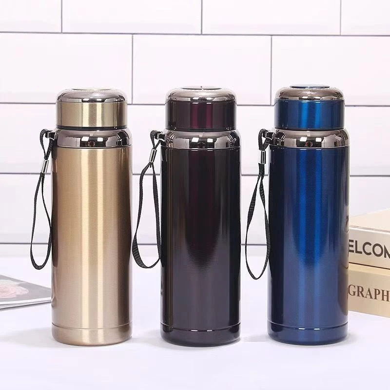 创意便携式吊带不锈钢保温杯男女户外运动水杯大容量