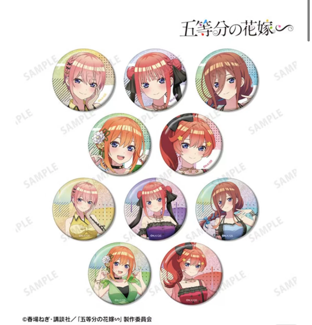 (te) 五等分摇滚偶像细闪吧唧徽章 三玖一花五月四叶