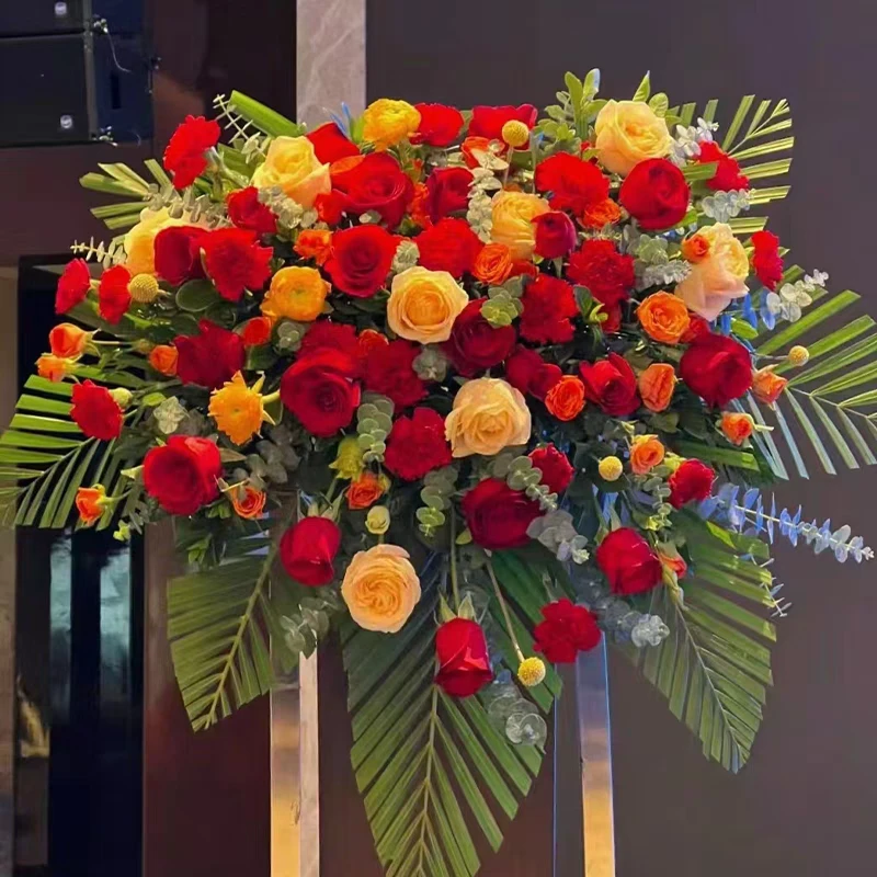 商务会议桌花讲台花鲜花速递同城宴会签到上海北京花店配送真花