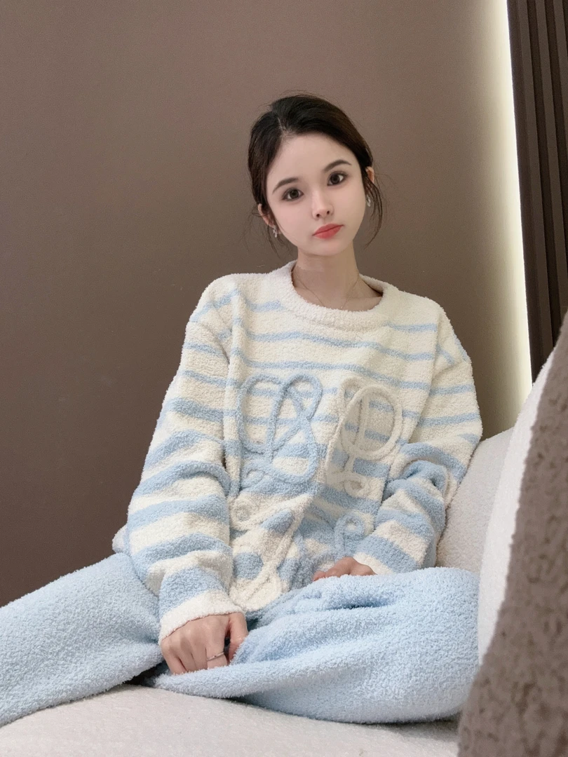 DM定制【罗威小调】高定软绵绵羽毛纱家居服套装F