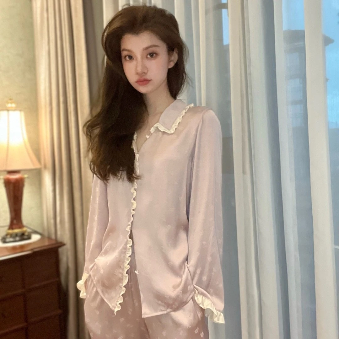 DM定制【纯中代欲】高定提花丝设计款家居服套装