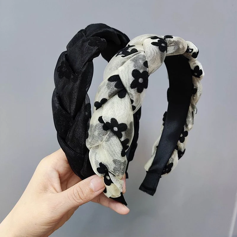 小香风夏季简约网纱个性气质编织碎花百搭复古港风时尚发卡发箍