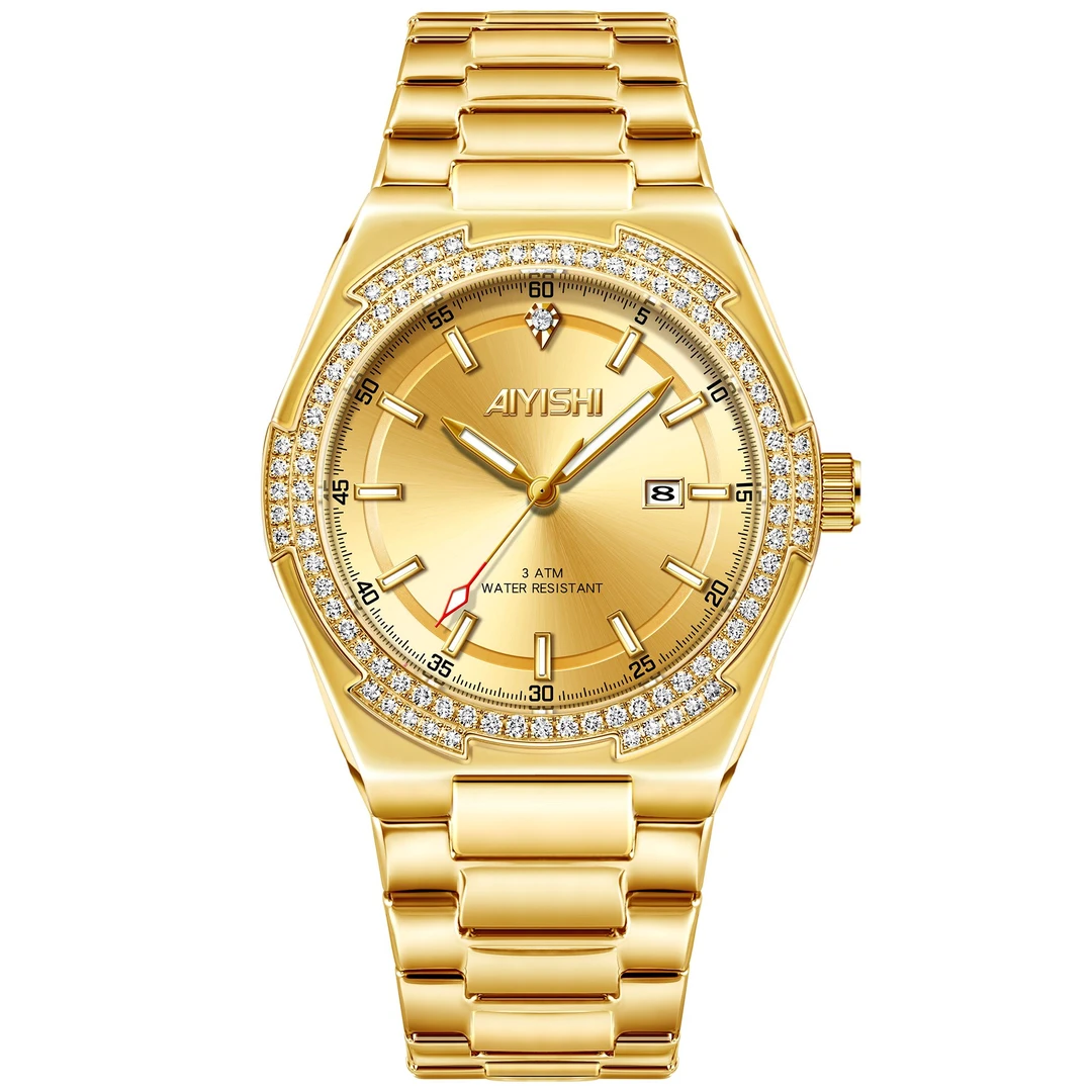 【万达专柜直发专属】瑞士品牌纵横四海真金真钻男女同款腕表2068-2