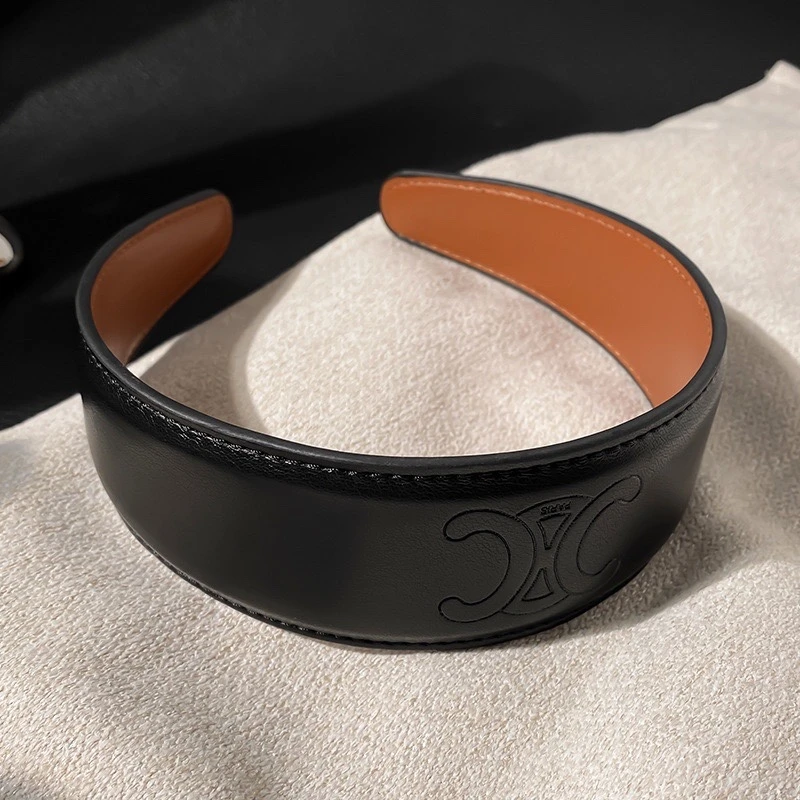 法式宽边发箍女神Lisa同款皮发卡气质外出发饰精致新