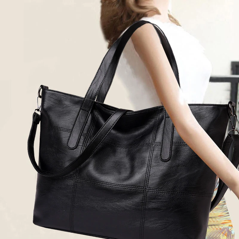 软皮简约大包女包斜挎包妈妈包包女高档新款百搭大气单肩包大容量