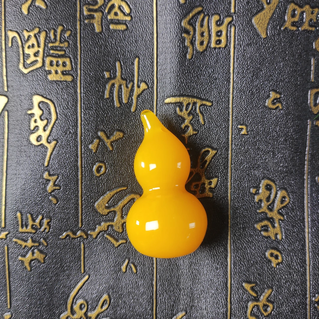 吊坠 鸡油黄色小葫芦吊坠项链毛衣链