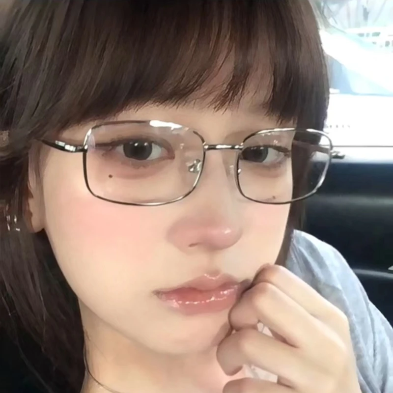 日系金丝小方框大框眼镜女近视可配度数素颜高智早八素颜眼镜框