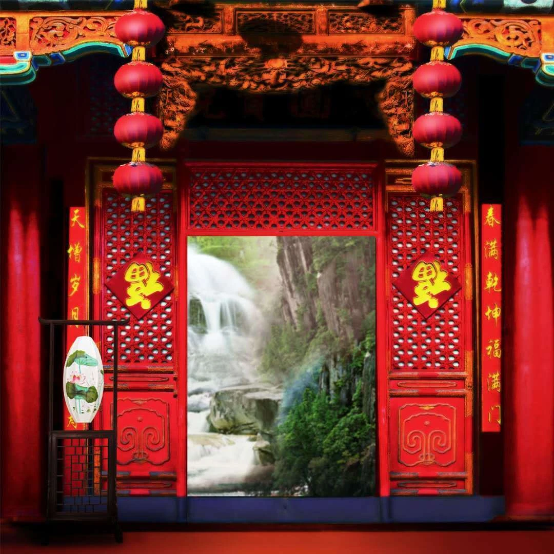 新款全家福摄影背景布影楼中国风中式喜庆古装大合影主题拍照背景