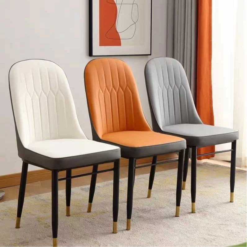 小菠萝椅北欧轻奢餐厅餐椅家用简约皮艺靠背酒店椅休闲椅麻将椅子