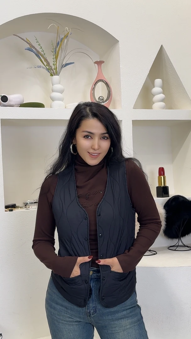 帕美礼精选专属秋冬新款马甲女式加绒时尚百搭修身保暖加绒马甲